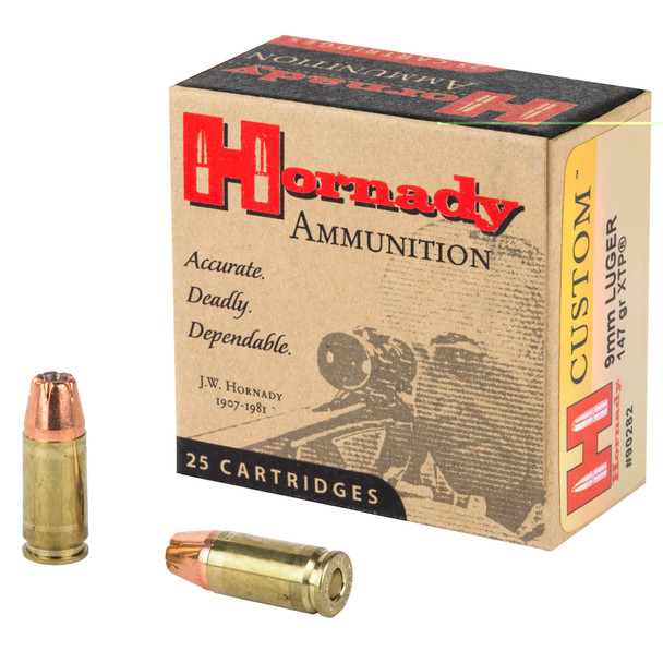 Hornady Custom 9mm Luger 147gr Hornady XTP JHP 25-Round