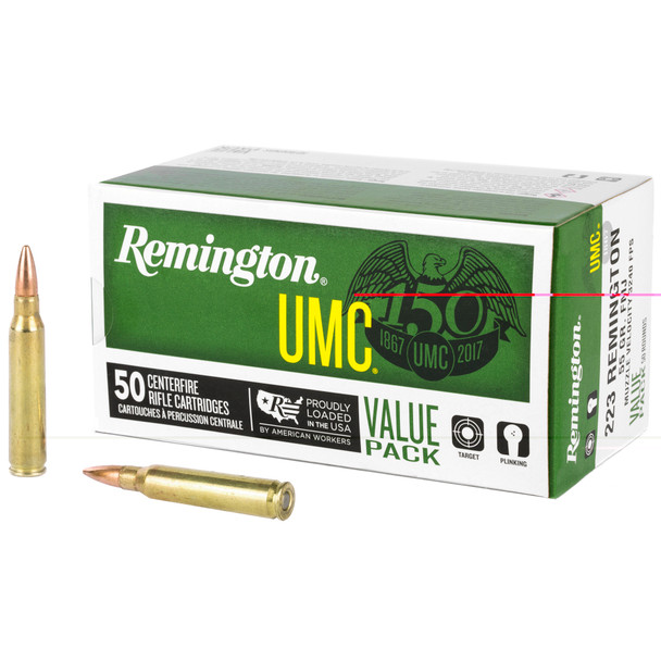 Remington .223 Remington 55gr FMJ Ammunition 50-Rounds